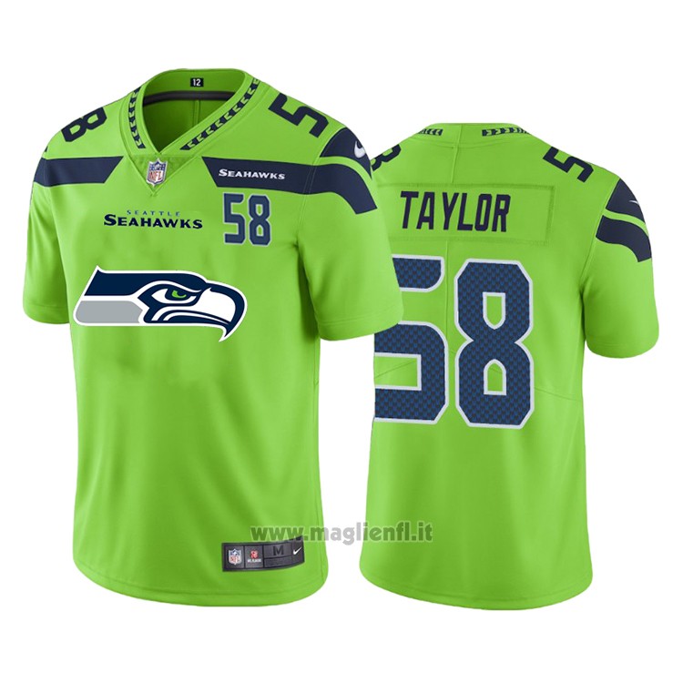 Maglia NFL Limited Seattle Seahawks Taylor Big Logo Number Verde